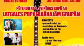 Pītera dīnu Ludzā svieteis ar popularuokajom Latgolys grupom