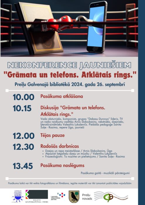 Nakonference jaunīšim "Grāmata un telefons. Atklātais rings" @ Preiļu Golvonuo biblioteka