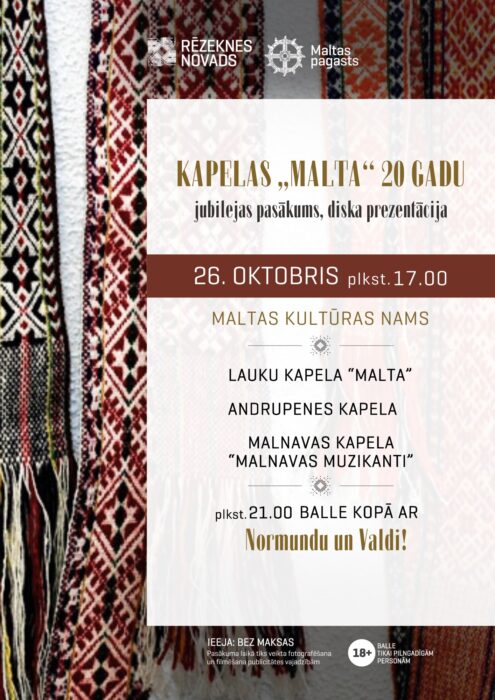 Kapelys "Malta" 20 godu jubilejis pasuokums @ Maltys kulturys noms