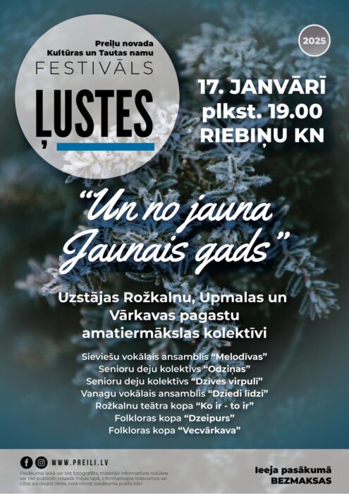 Festivala "Ļustes" nūtikšona "Un no jauna Jaunais gads" @ Rībeņu kulturys noms